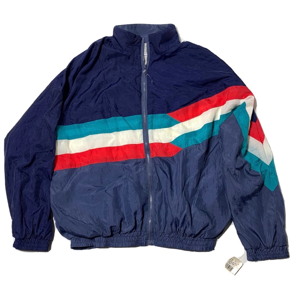 Vintage Colorful Windbreaker Jacket NWT Mens Size M / L